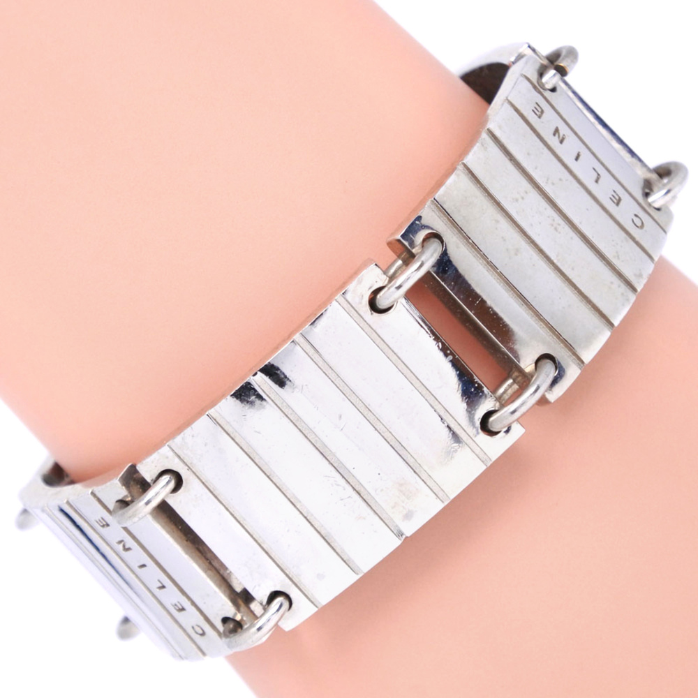 Celine bracelet, metal, silver, approximately 69g, women's.